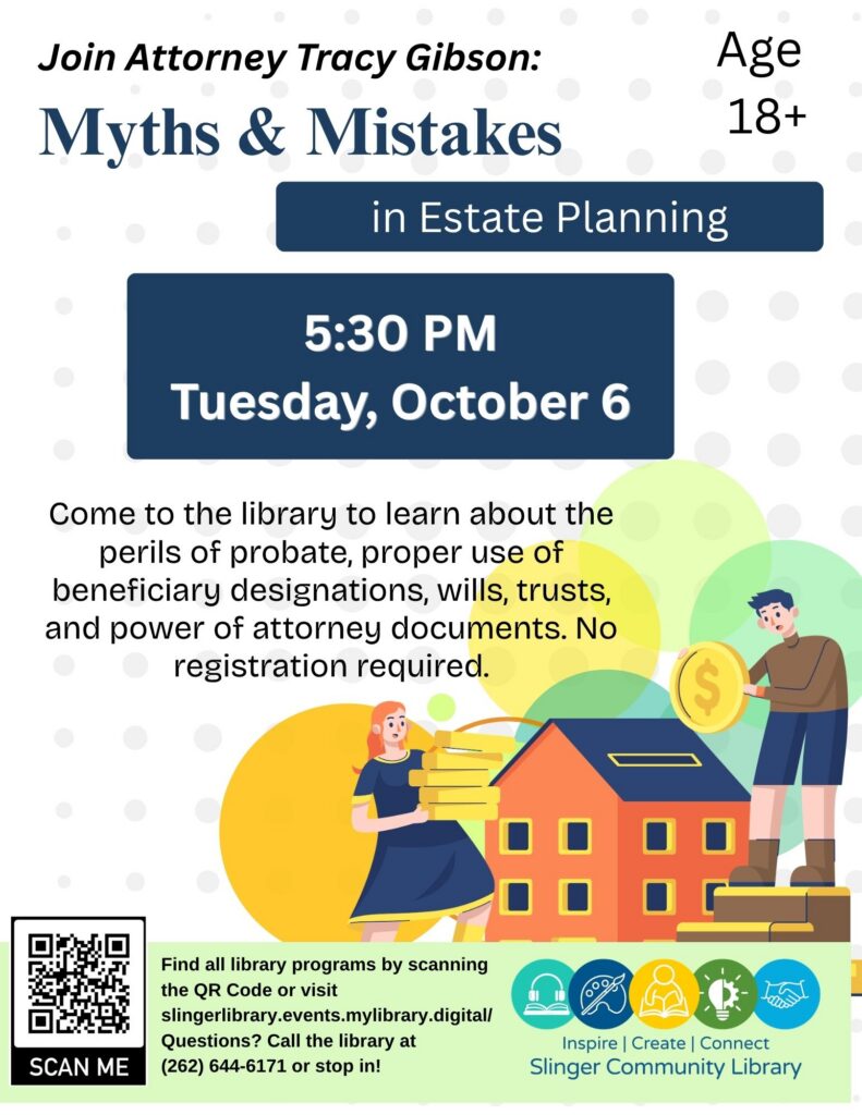 flyer for estate planning program. contact library for details.