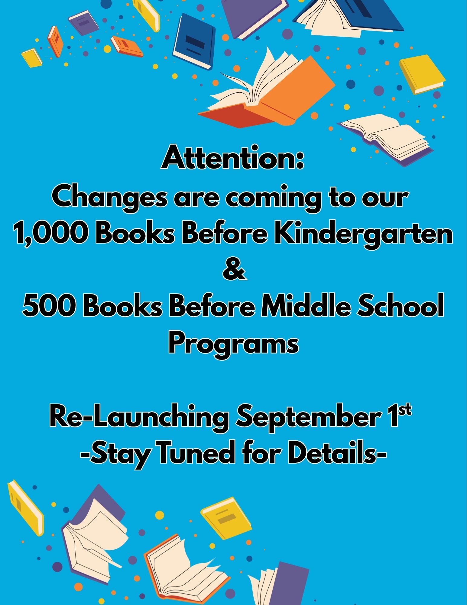 flyer for changes to current reading programs. contact library for details.