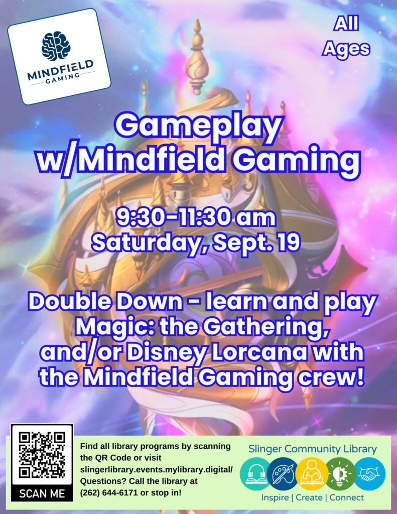 gameplay on 9/26. contact library for details