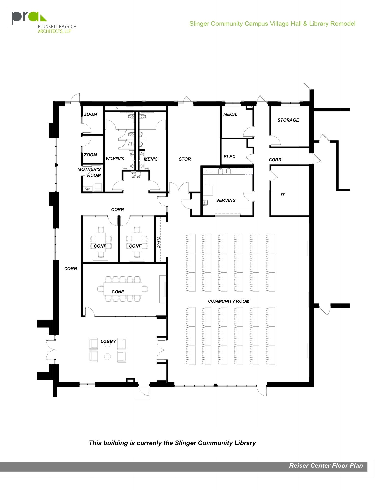 floorplan for future Resier Center. contact village hall for details.