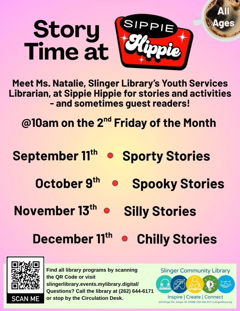 sippie hippie story time. contact library for details
