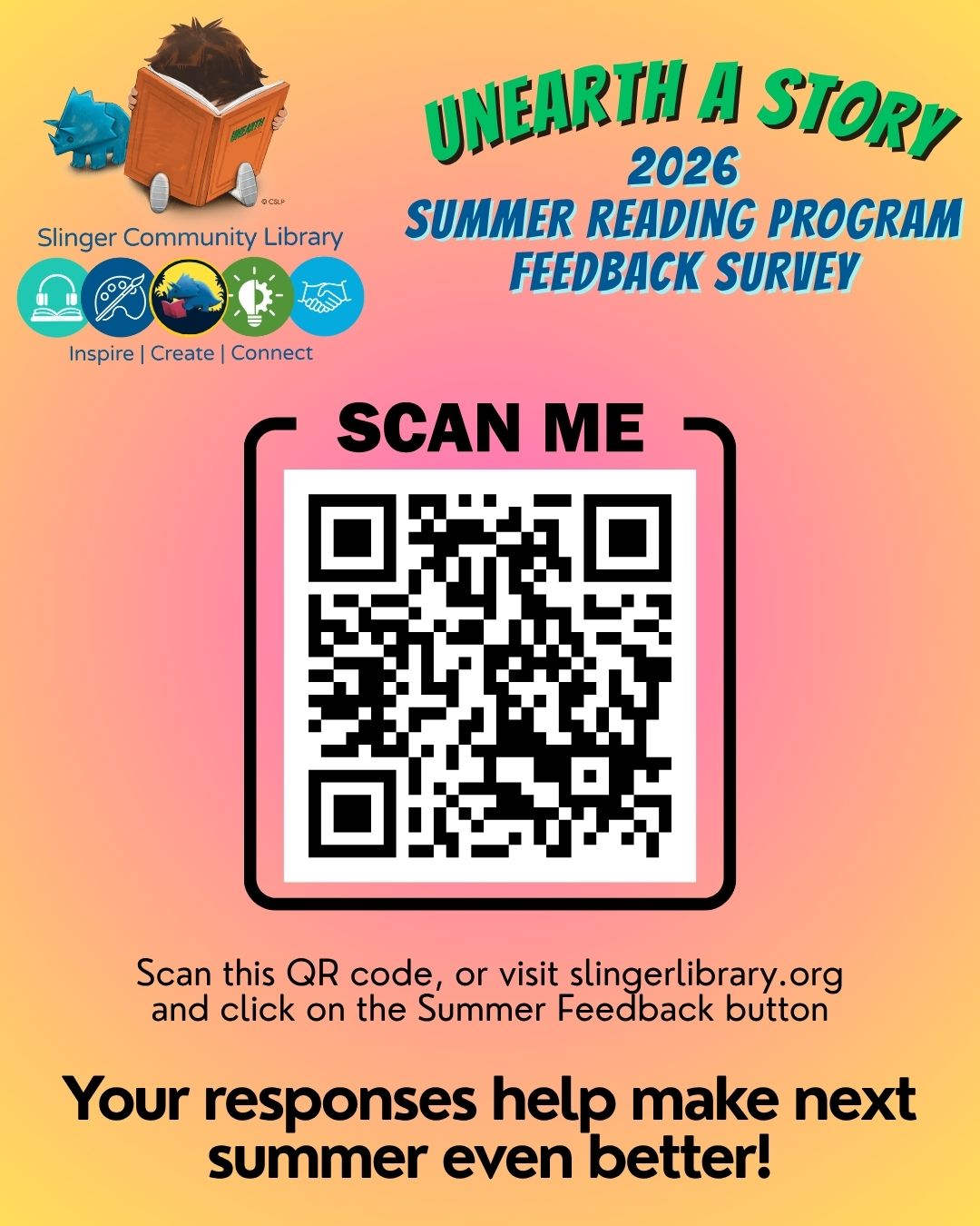 flyer for survey collection feedback from summer. contact library for details